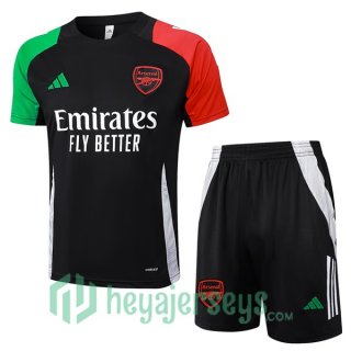 FC Arsenal Training T-Shirts + Shorts Black Red Green 2024/2025