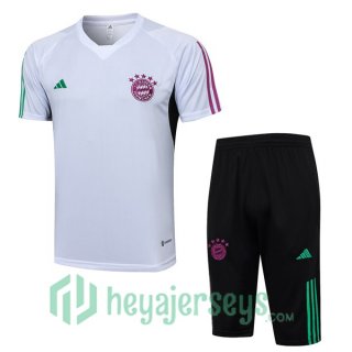 Bayern Munich Training T-Shirts + Shorts White 2023/2024