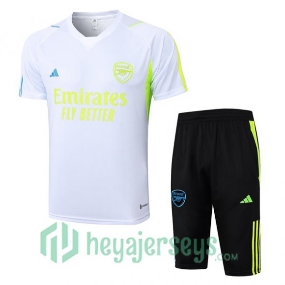 FC Arsenal Training T-Shirts + Shorts White 2023/2024