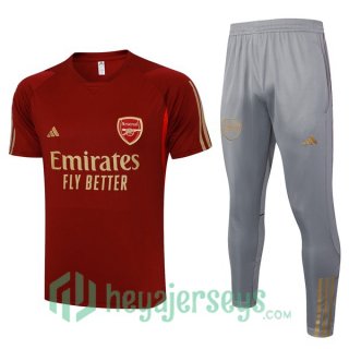 FC Arsenal Training T-Shirts + Shorts Red 2023/2024