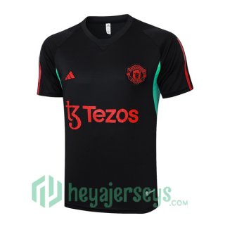 Manchester United Training T-Shirts Black Red 2023/2024