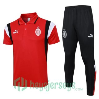 AC Milan Soccer Polo + Pants Red 2023/2024