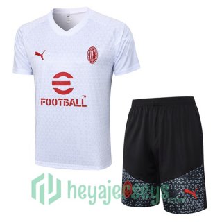 AC Milan Training T-Shirts + Shorts White 2023/2024