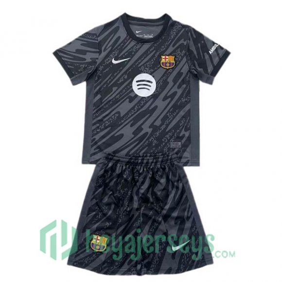 FC Barcelona Kids Goalkeeper Soccer Jerseys Black 2024/2025