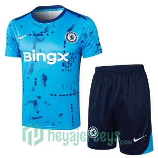 FC Chelsea Training T-Shirts + Shorts Blue 2024/2025