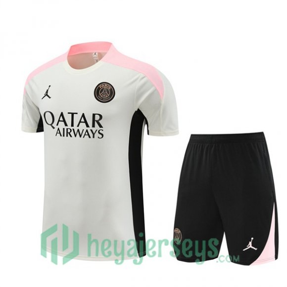 Paris Saint Germain Training T-Shirts + Shorts Gray 2024/2025