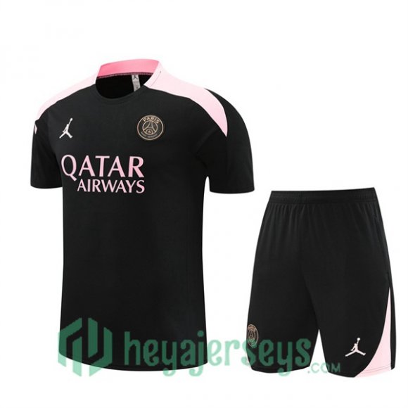 Paris Saint Germain Training T-Shirts + Shorts Black 2024/2025