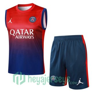 Soccer Vest Paris Saint Germain + Shorts Red Blue Royal 2024/2025