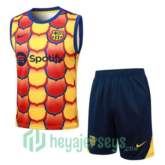 Soccer Vest FC Barcelona + Shorts Yellow 2024/2025