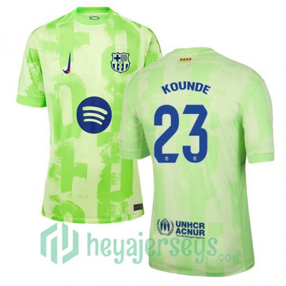 FC Barcelona (KOUNDE 23) Third Soccer Jerseys Green 2024/2025