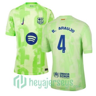 FC Barcelona (R. ARAUJO 4) Third Soccer Jerseys Green 2024/2025