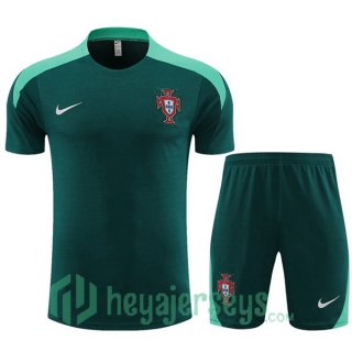 Portugal Training T-Shirts + Shorts Green 2023/2024