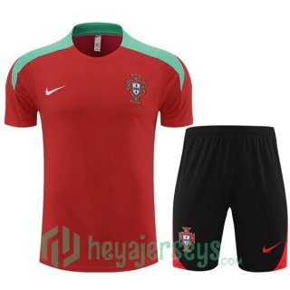Portugal Training T-Shirts + Shorts Red 2023/2024