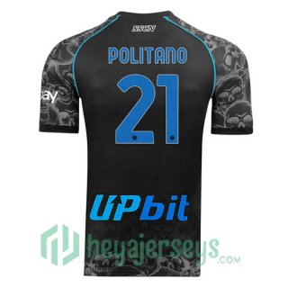 SSC Napoli (Matteo Politano 21) Halloween Soccer Jerseys Black 2023/2024