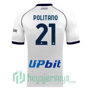 SSC Napoli (Matteo Politano 21) Away Soccer Jerseys White 2023/2024
