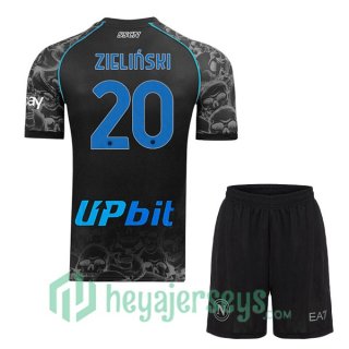 SSC Napoli (Piotr Zielinski 20) Kids Halloween Soccer Jerseys Black 2023/2024