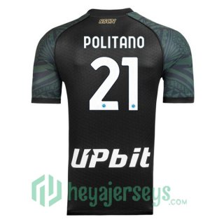 SSC Napoli (Matteo Politano 21) Third Soccer Jerseys Black 2023/2024