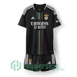 S.L Benfica Kids Soccer Jerseys Away Black 2023/2024