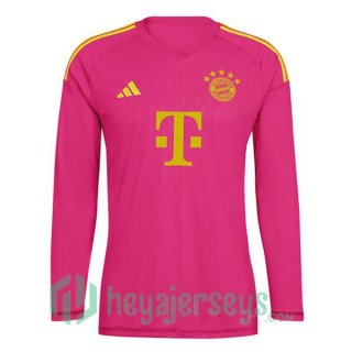 Bayern Munich Soccer Jerseys Goalkeeper Long Sleeve Rose 2023/2024