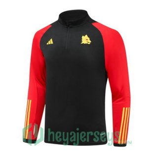 Training Sweatshirt AS Roma Black Red 2023/2024
