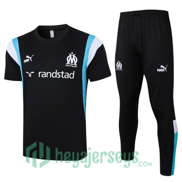 Olympique Marseille Training T-Shirts + Pants Black 2023/2024