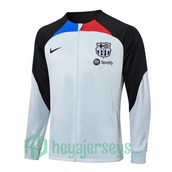 Training Jacket FC Barcelona White Black 2023/2024