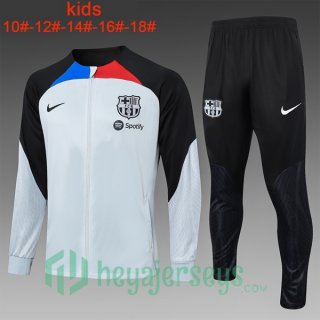 Training Jacket FC Barcelona Kids White Black 2023/2024