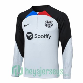 Training Sweatshirt FC Barcelona White Black 2023/2024