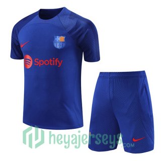 FC Barcelona Training T-Shirts + Shorts Blue Royal 2023/2024