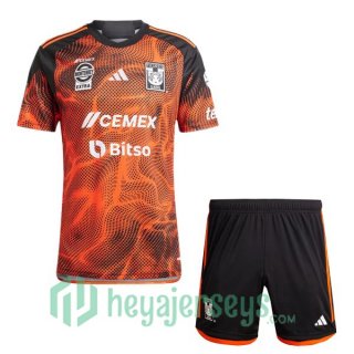 Tigres UANL Kids Soccer Jerseys Third Orange 2024/2025