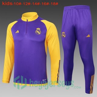 Tracksuit Real Madrid Kids Purple Yellow 2024/2025