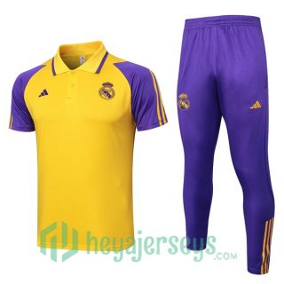 Soccer Polo Real Madrid + Pants Yellow 2024/2025