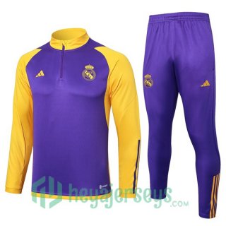 Tracksuit Real Madrid Purple Yellow 2024/2025
