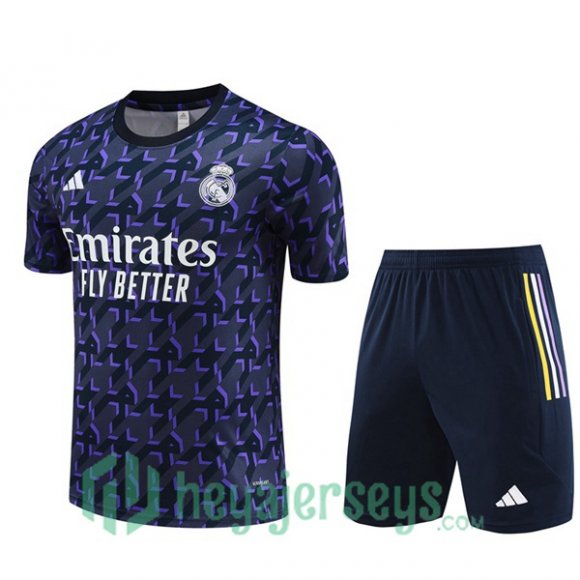 Real Madrid Training T-Shirts + Shorts Blue Royal 2024/2025