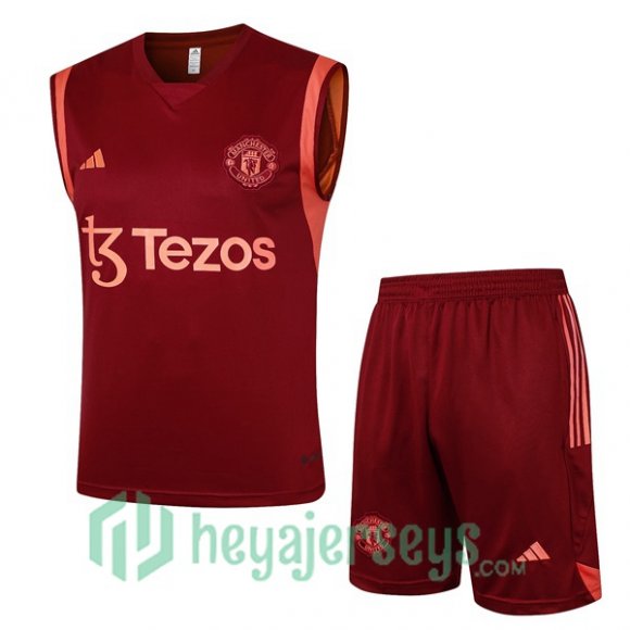 Soccer Vest Manchester United + Shorts Red 2024/2025