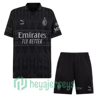 AC Milan Kids Four Soccer Jerseys Black 2023/2024