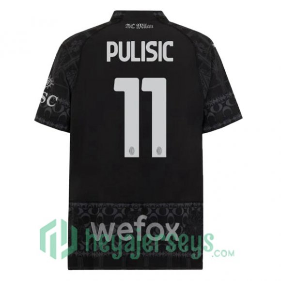 AC Milan (Pulisic 11) Four Soccer Jerseys Black 2023/2024
