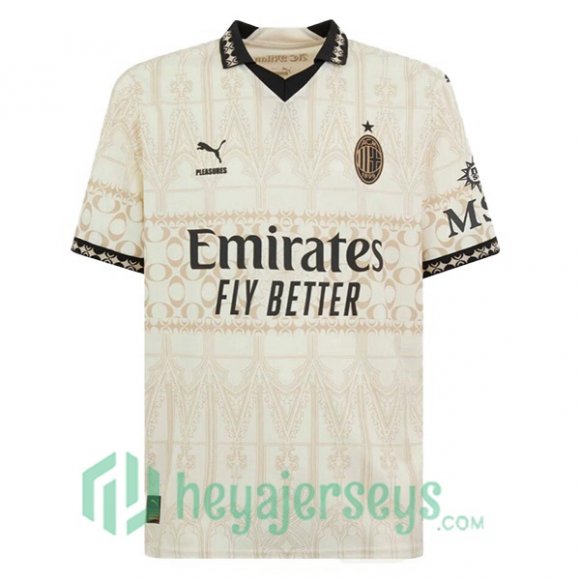 AC Milan Four Soccer Jerseys Yellow 2023/2024