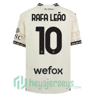 AC Milan (Rafa Leão 10) Four Soccer Jerseys Yellow 2023/2024