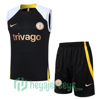 Soccer Vest FC Chelsea + Shorts Black White 2024/2025