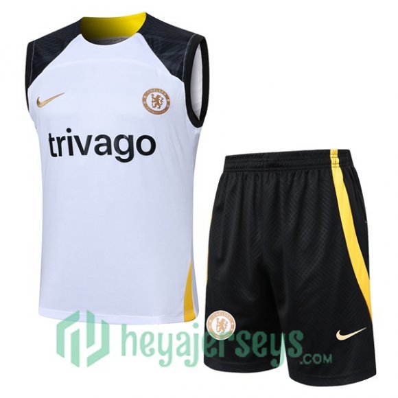 Soccer Vest FC Chelsea + Shorts White 2024/2025