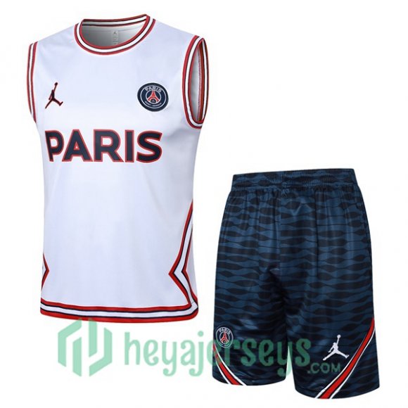 Soccer Vest Paris Saint Germain + Shorts White 2024/2025