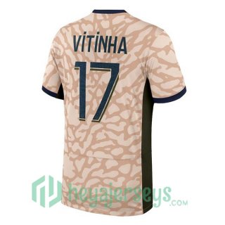 Paris Saint Germain (Vitinha 17) Four Soccer Jerseys Rose 2023/2024