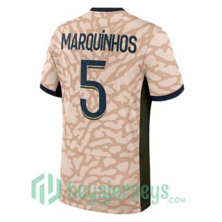 Paris Saint Germain (Marquinhos 5) Four Soccer Jerseys Rose 2023/2024