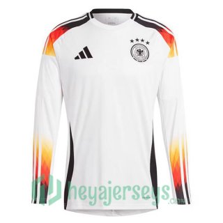 Germany Soccer Jerseys Home Long Sleeve White UEFA Euro 2024
