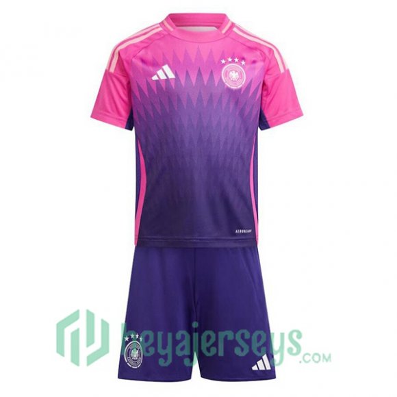 Germany Kids Soccer Jerseys Away Rose Purple UEFA Euro 2024