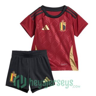 Belgium Kids Soccer Jerseys Home Red UEFA Euro 2024