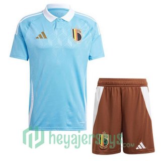 Belgium Kids Soccer Jerseys Away Blue UEFA Euro 2024