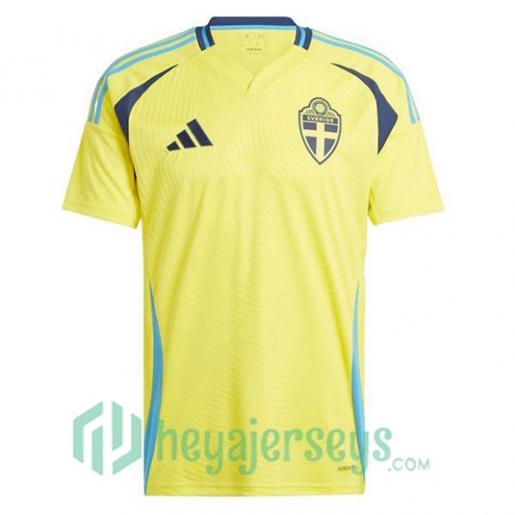 Sweden Soccer Jerseys Home Yellow UEFA Euro 2024