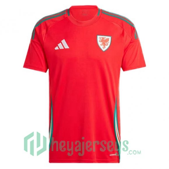 Wales Soccer Jerseys Home Red UEFA Euro 2024